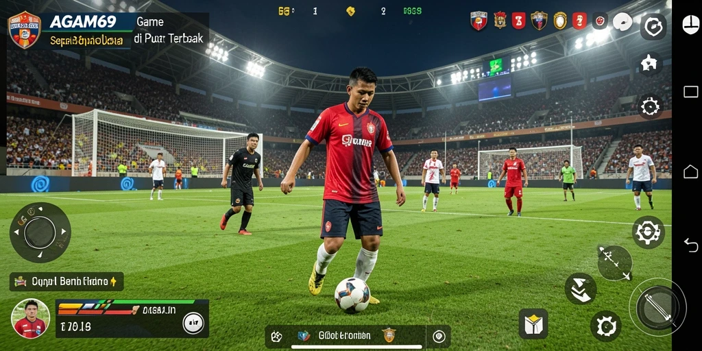 Gameplay AGAM69 yang penuh aksi dan strategi sepak bola.