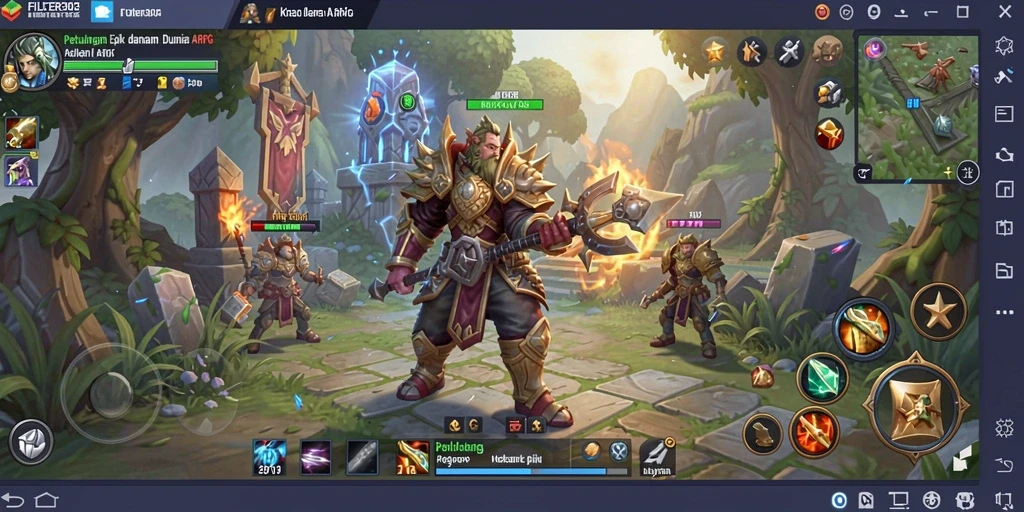Tampilan gameplay FILTER303 yang epik dalam dunia ARPG.