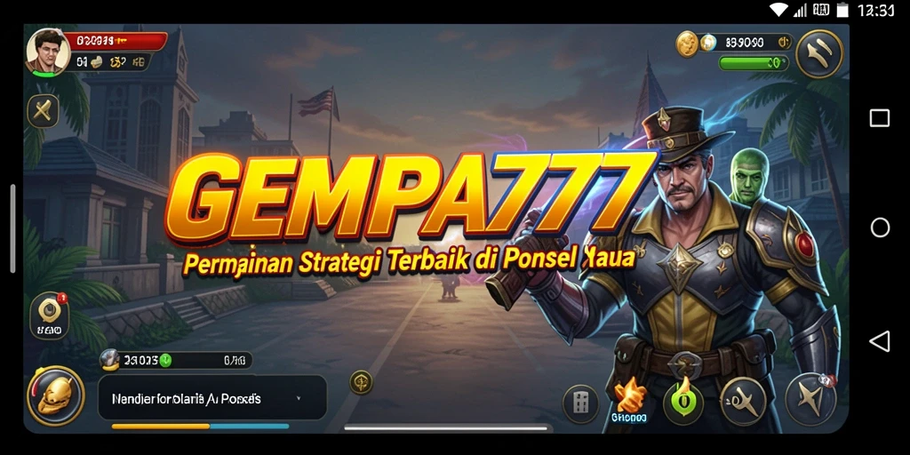 Tangkapan layar menunjukkan aksi pertempuran strategis dalam GEMPA777.