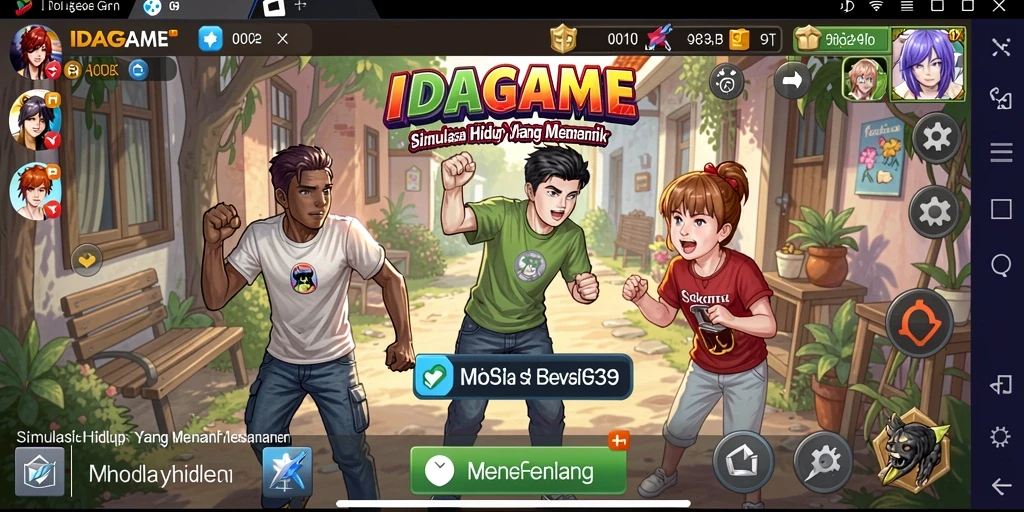 Tampilan gameplay IDAGAME yang memukau dengan aktivitas menarik.