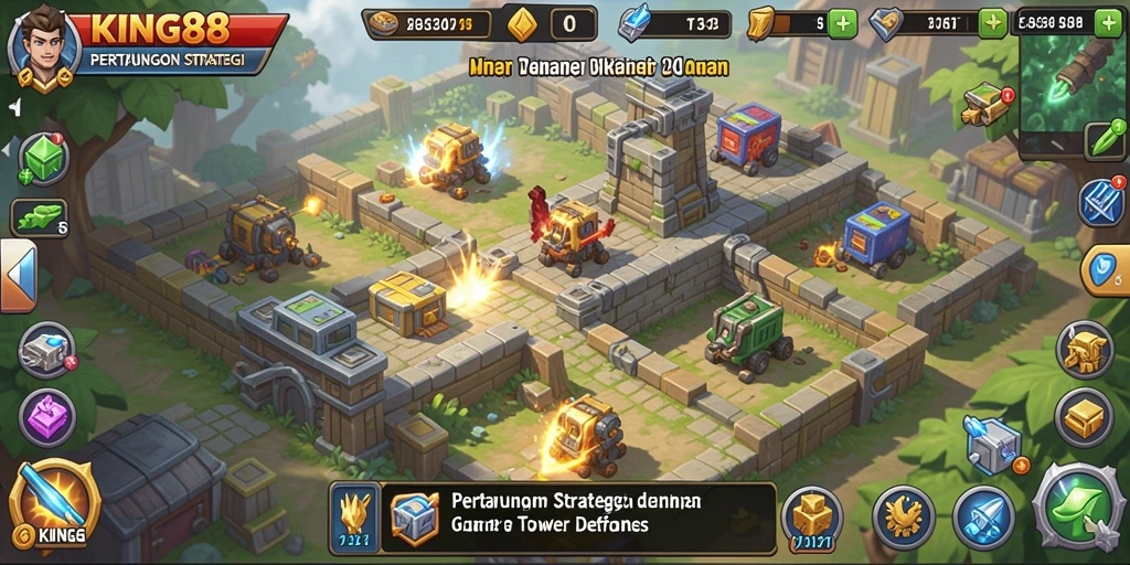 Tampilan gameplay KING88 yang seru dalam genre Tower Defense.