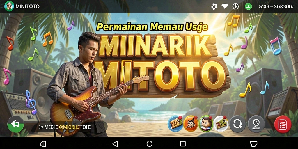Tampilan gameplay MINITOTO yang menarik dengan alat musik interaktif.