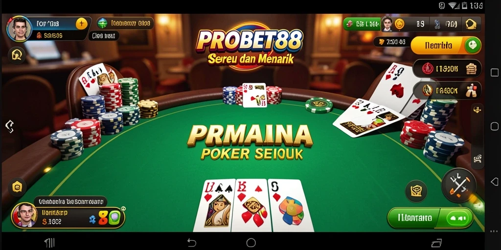 Tampilan menarik dari gameplay Poker di PROBET88.
