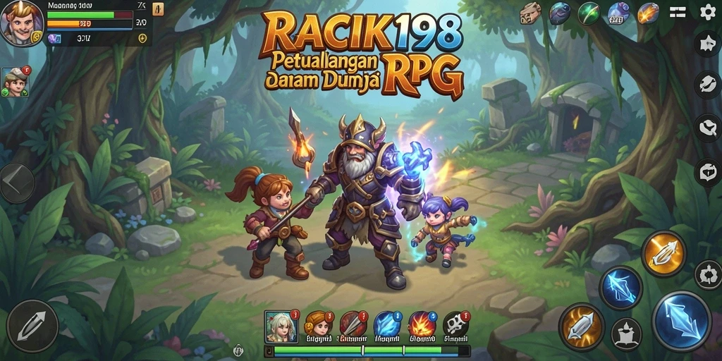 Screenshot utama RACIK198 menampilkan aksi mendebarkan dalam petualangan RPG.