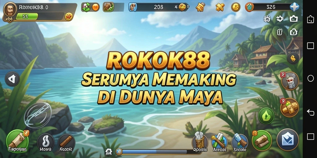 Tampilan gameplay ROKOK88 saat menangkap ikan di danau.