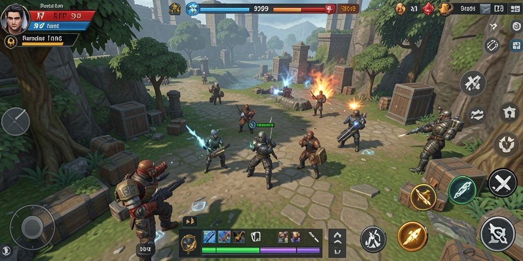 Tangkapan layar gameplay RP99 menampilkan pertempuran strategi yang mendebarkan.