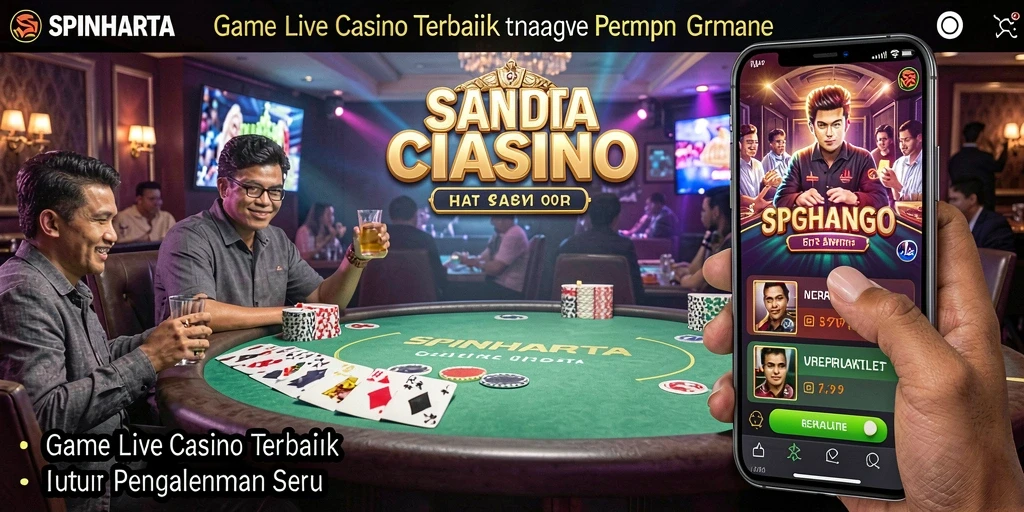 Tangkapan layar gameplay SPINHARTA menunjukkan dealer langsung yang dinamis dan interaksi sosial.