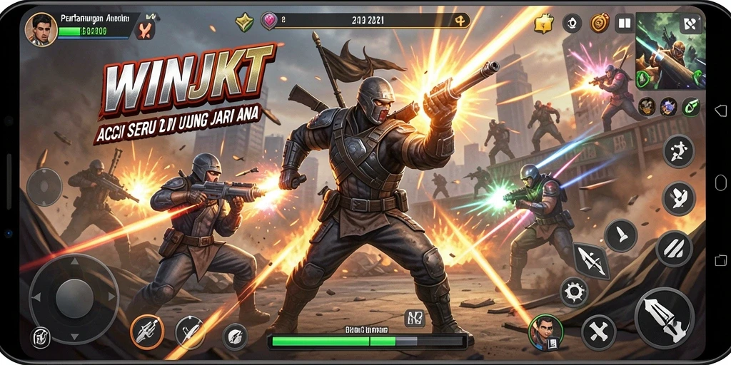 Tampilan gameplay seru <strong>WINJKT</strong> di medan pertempuran.