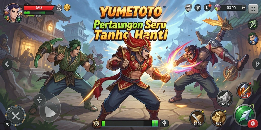 Screenshot menampilkan momen pertarungan intens di YUMETOTO.